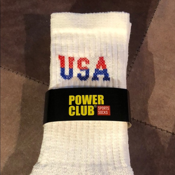 Power Club Sport Socks U.S.A .(4 Pair) White/Gray - Picture 5 of 8